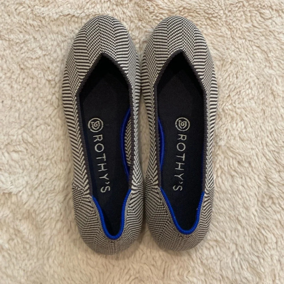 Rothys The Flat Slip On Ballet Shoes size 7 Herringbone - Picture 2 of 10